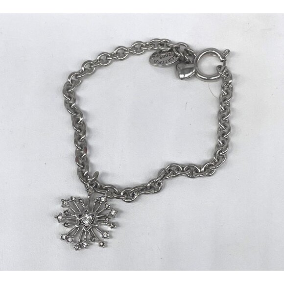 Juicy Contour Limited Edition 2009 Swarovski Rhinestone Silver Tone Snowflake Ch - Picture 9 of 10
